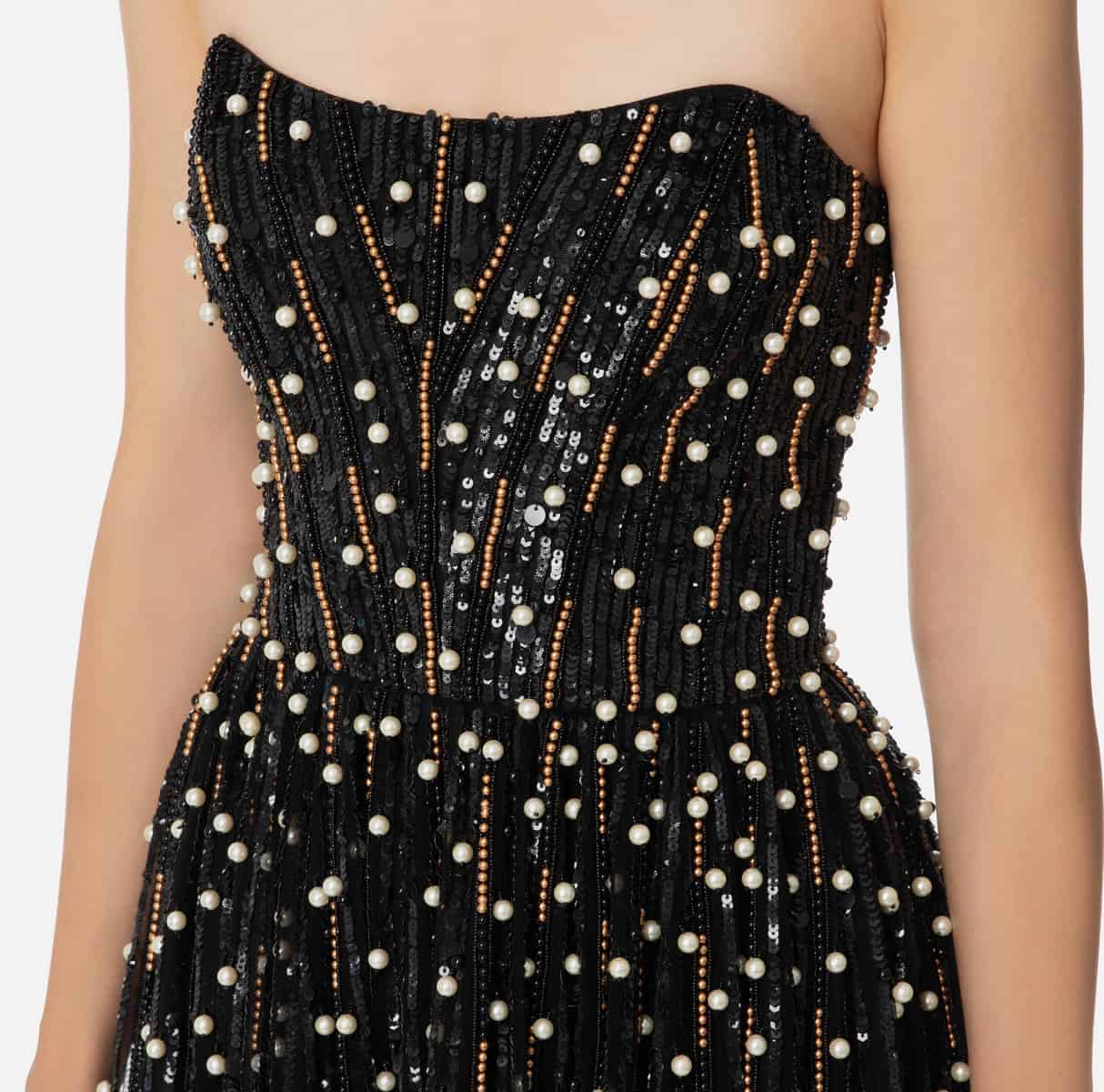 Red Carpet dress with sequins and pearls - Image 2